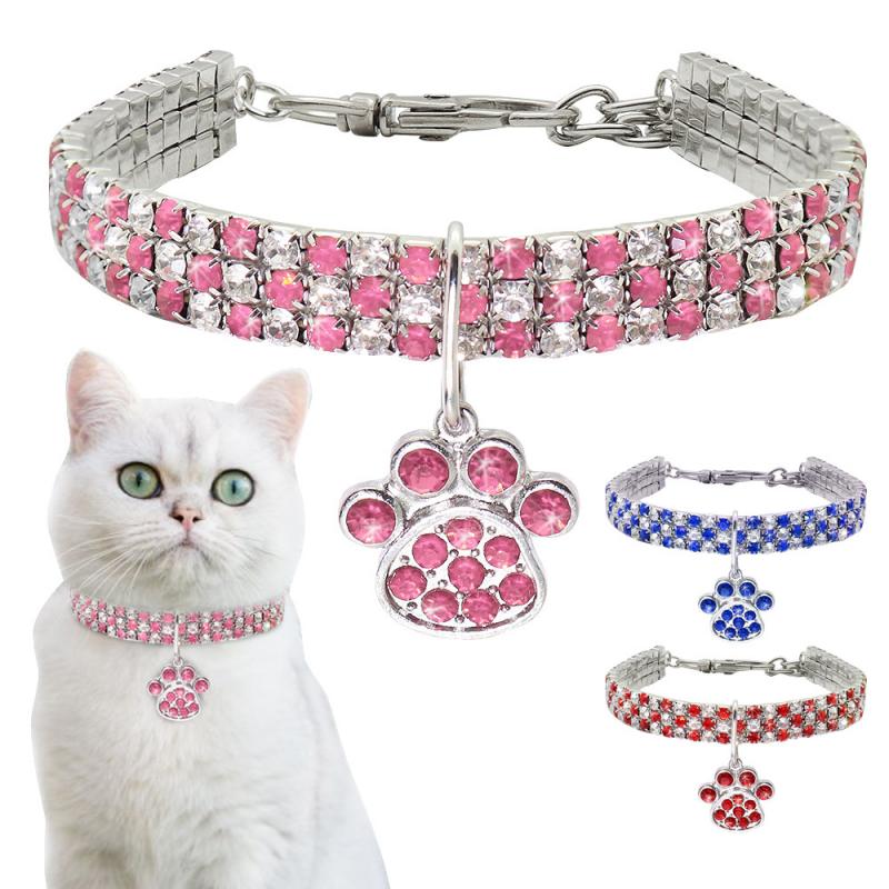 Beverly Hills Bling Pawprint Pendant Collar